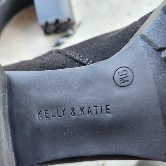 Kelly + Katie W9 Black Lace-Up Chunky Ankle Boots - Picture 6 of 6